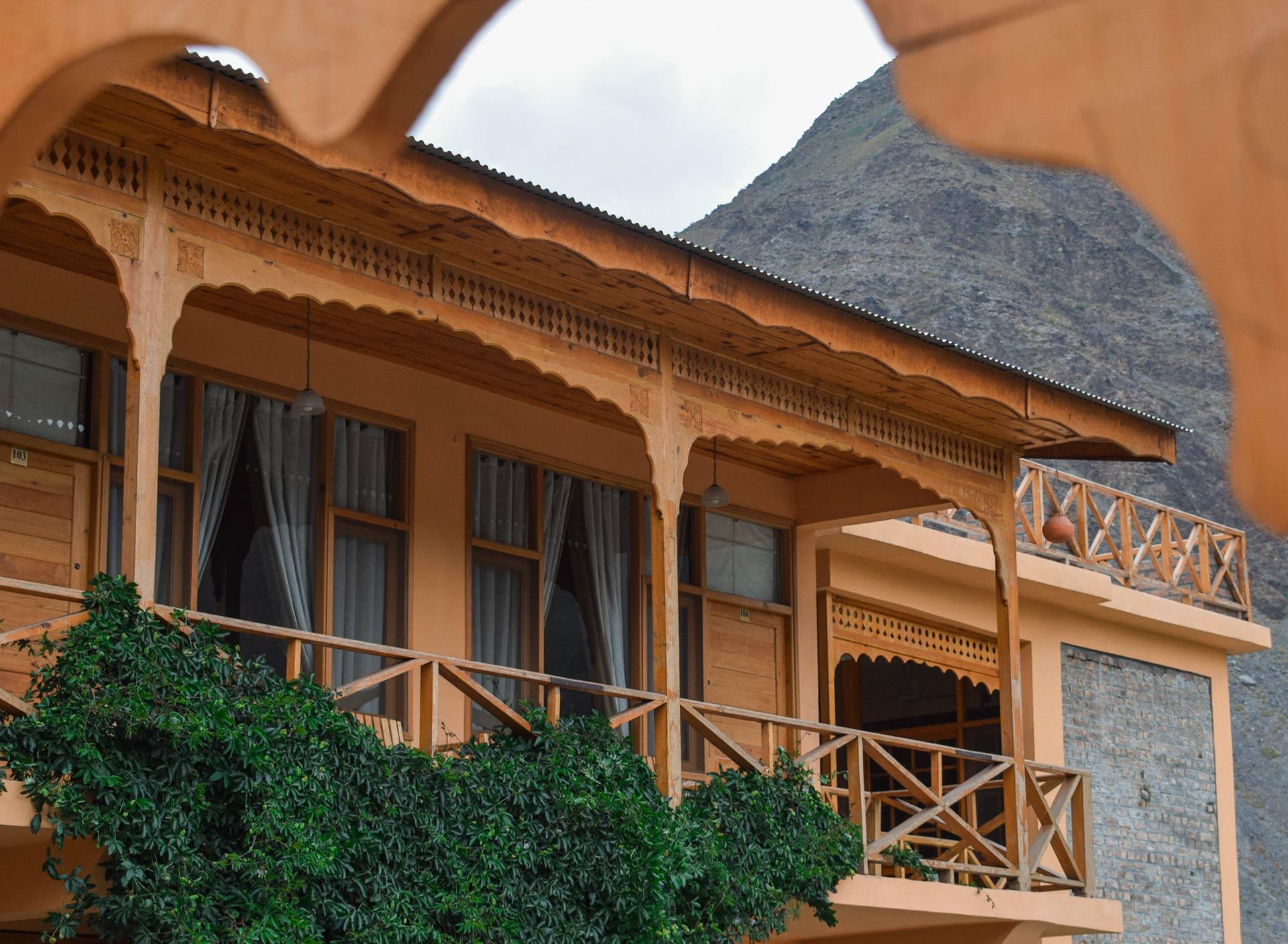 Hindukush Sarai Chitral Hotel Facade with Tirch mir View